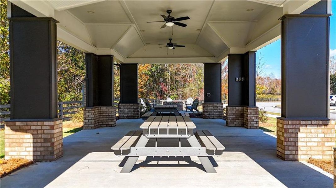 Exterior details and patio area of a home in , Flowery Branch (Image 4).