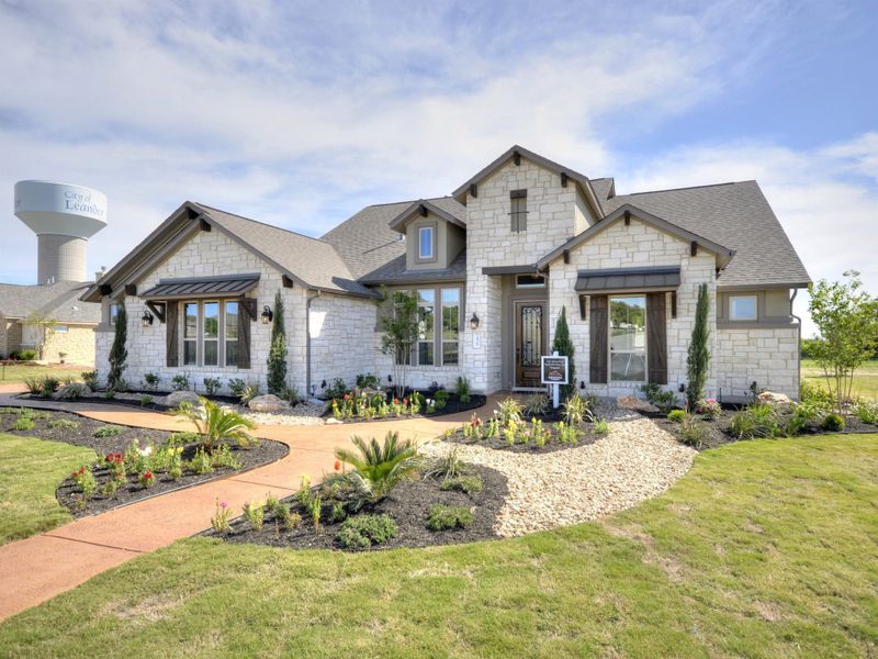 Representative exterior photo of a completed home built from the San Simeon I by Giddens Homes in Clearwater Ranch, Liberty Hill, TX (Image 30).