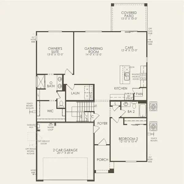 2D floor plan layout for the Visionary by Pulte Homes in Festival Foothills, Buckeye, AZ (Image 3).