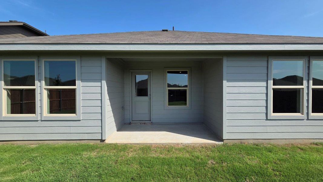Exterior details and patio area of a home in Rosewood at Beltmill, Fort Worth (Image 2).