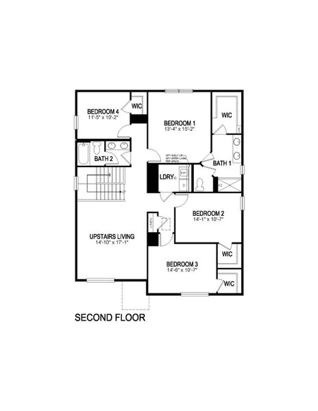 2D floor plan layout of this home in Hansen Farm, Fort Collins, CO (Image 3).
