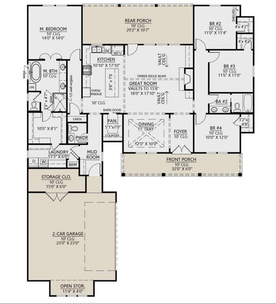 2D floor plan layout of this home in , Early, TX (Image 2).