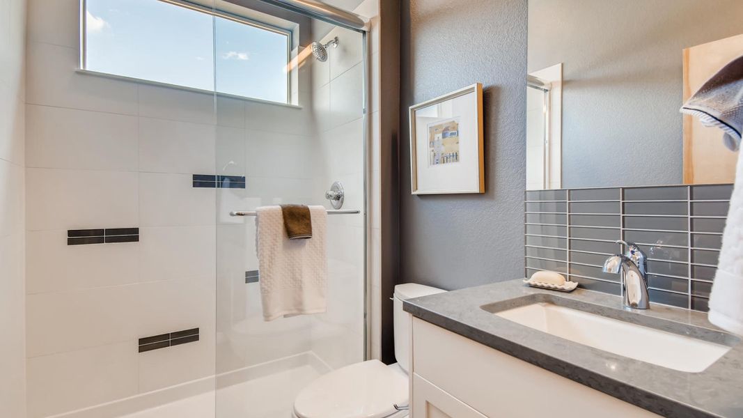 Representative furnished interior of a home built from the 2100 2-Story Front Load by Markel Homes in West Grange, Longmont (Image 12).