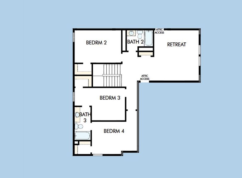 2D floor plan layout for the The Gladstone by David Weekley Homes in Hidden Springs - The Village Collection, Smyrna, TN (Image 5).