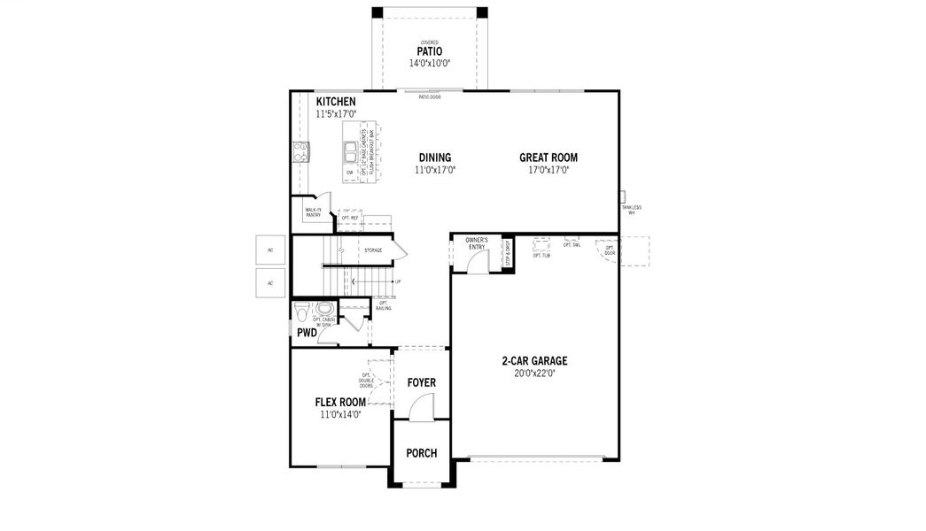 2D floor plan layout for the Pacific by Mattamy Homes in Rosewood Heights, San Tan Valley, AZ (Image 4). 2D floor plan layout for the Pacific by Mattamy Homes in Rosewood Heights, San Tan Valley, AZ (Image 4).