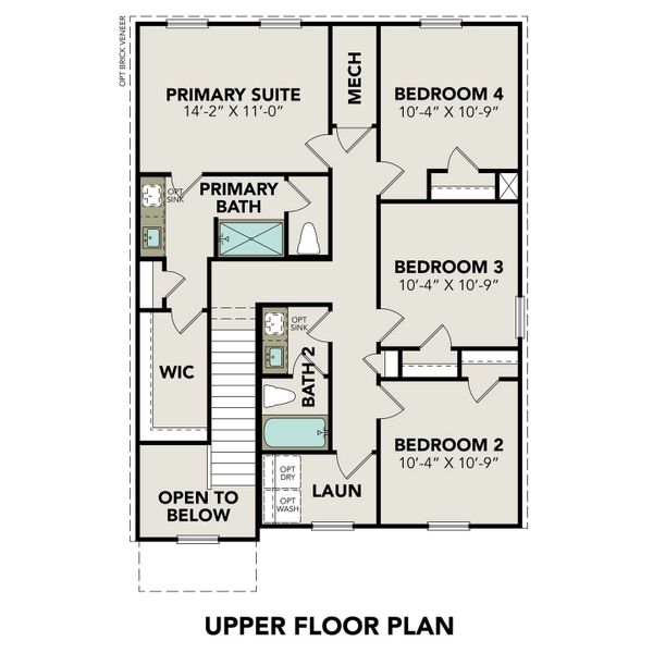 2D floor plan layout for the The Trinity A by Davidson Homes LLC in Agave, San Antonio, TX (Image 4).