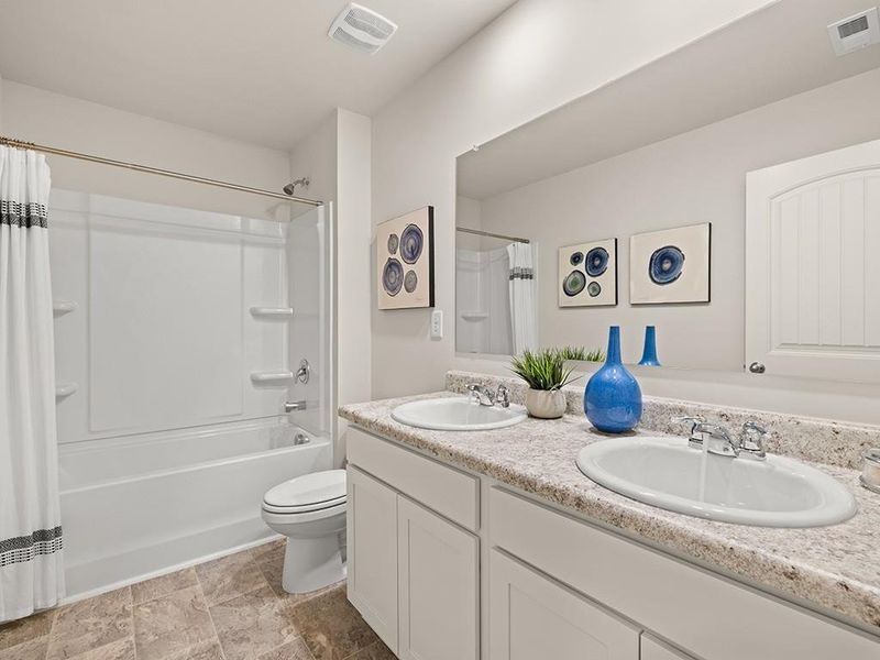 Furnished interior view inside a new home in Oaks at Cedar Grove, Fairburn (Image 6).