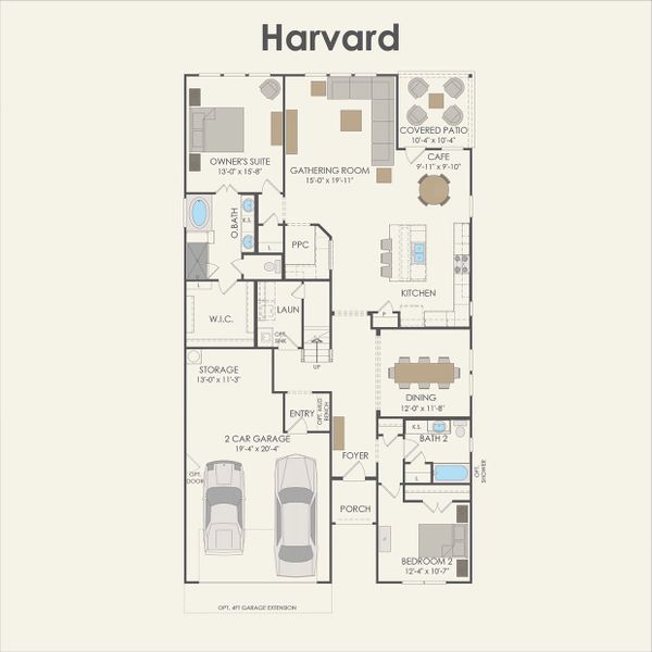 2D floor plan layout for the Harvard by Pulte Homes in Blue Creek Trails, Richmond, TX (Image 3). 2D floor plan layout for the Harvard by Pulte Homes in Blue Creek Trails, Richmond, TX (Image 3).