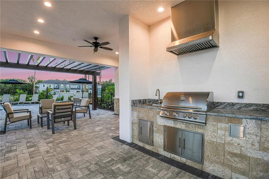 Exterior details and patio area of a home in Skye Ranch Community Group Page, Sarasota (Image 24).