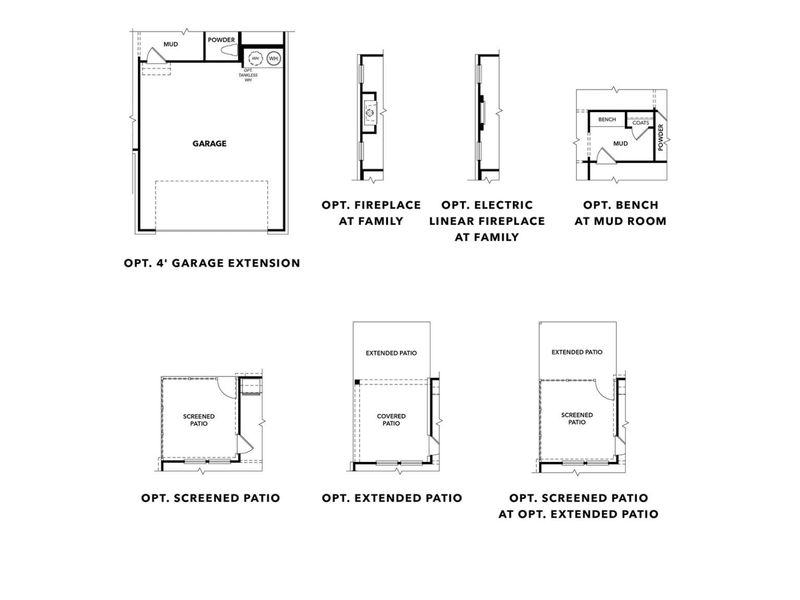 2D floor plan layout for the The Aspen A by Davidson Homes LLC in Fern Hollow, Buford, GA (Image 5).