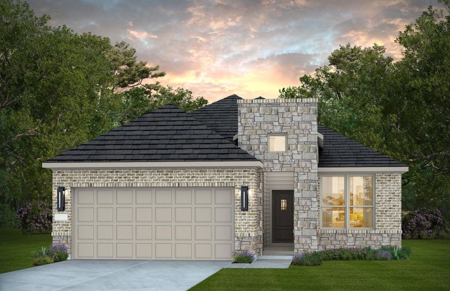 Representative exterior photo of a completed home built from the Barrett by Pulte Homes in Windcress, Cove, TX (Image 1). Representative exterior photo of a completed home built from the Barrett by Pulte Homes in Windcress, Cove, TX (Image 1).