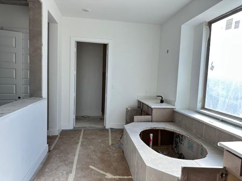 Primary Bath retreat with dual vanities & garden tub