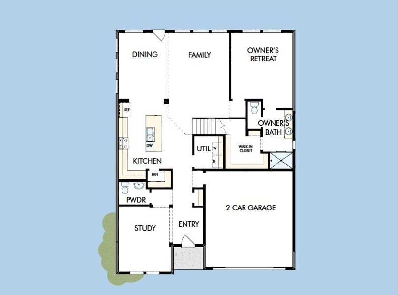 2D floor plan layout for the The Rosemary by David Weekley Homes in Meyer Ranch – Select Reserve Series, Canyon Lake, TX (Image 5). 2D floor plan layout for the The Rosemary by David Weekley Homes in Meyer Ranch – Select Reserve Series, Canyon Lake, TX (Image 5).