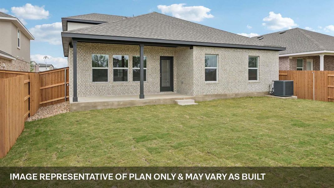 Exterior details and patio area of a home in Bar W Ranch, Leander (Image 23).