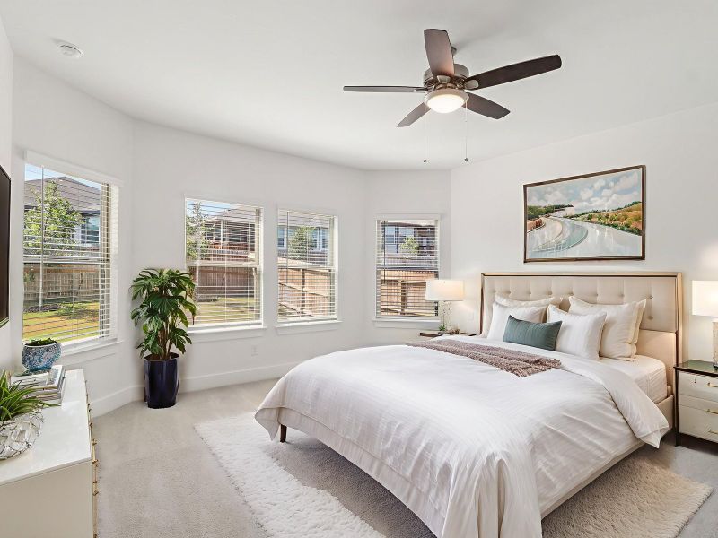 Virtually staged primary suite in the Matador floorplan at a Meritage Homes community. Virtually staged primary suite in the Matador floorplan at a Meritage Homes community.