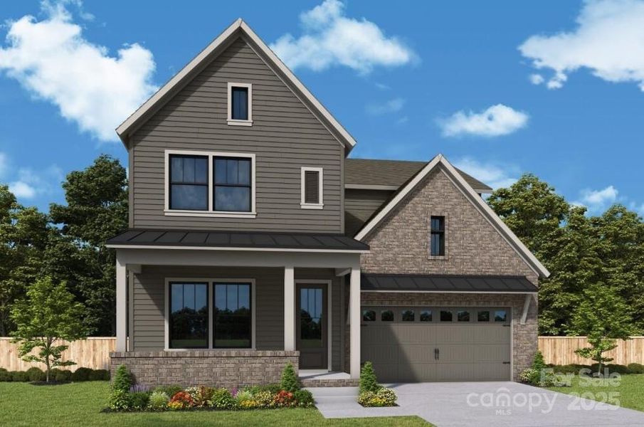 Front exterior of a new home in The River District – Excursion Collection, Charlotte, NC, highlighting curb appeal (Image 1). Front exterior of a new home in The River District – Excursion Collection, Charlotte, NC, highlighting curb appeal (Image 1).