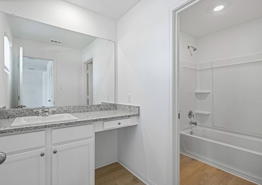 Master bathroom with a spacious vanity