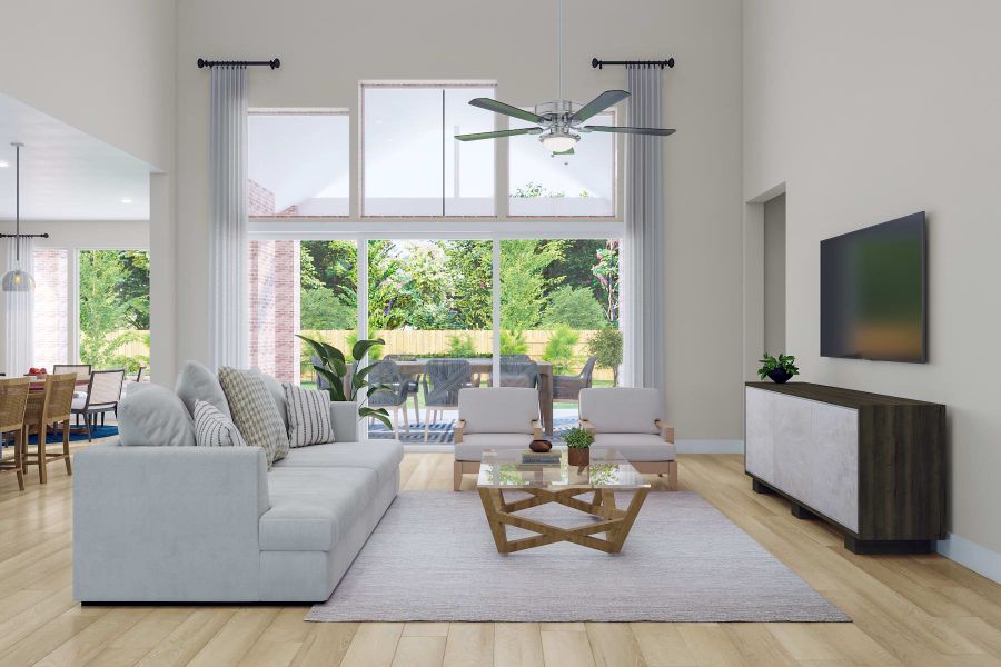 Representative furnished interior of a home built from the Trieste by Tri Pointe Homes in Woodson’s Reserve, Spring (Image 29).