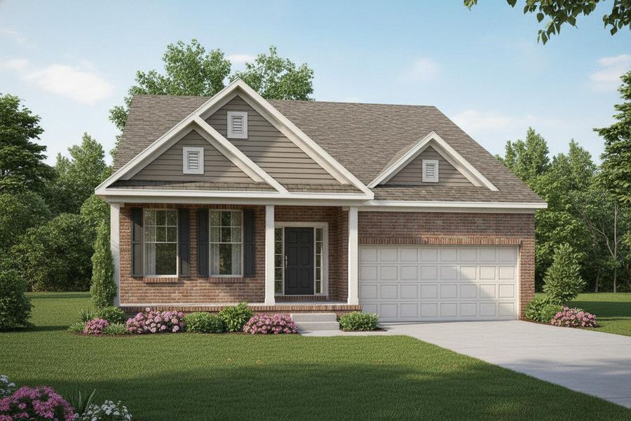 Front exterior of a new home in The Retreat at Norman Farm, Hendersonville, TN, highlighting curb appeal (Image 2).