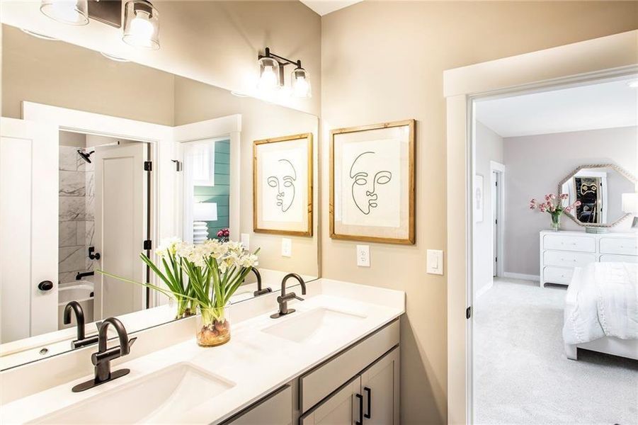 Furnished interior view inside a new home in Wisteria at GreenHouse, Marietta (Image 13).