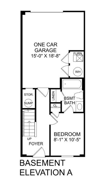 2D floor plan layout for the Spencer by Ryan Homes in Robin Creek, Charlotte, NC (Image 3).