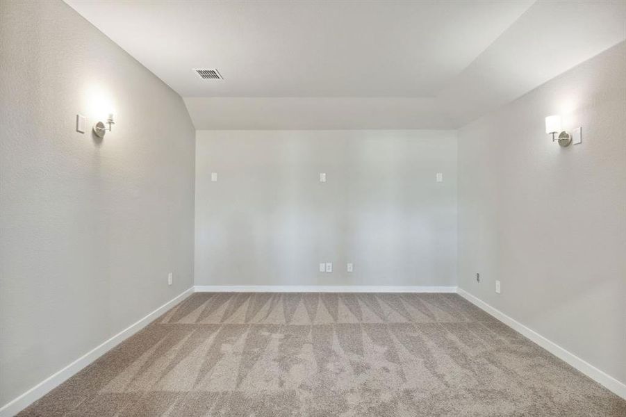 Media Room in the Henley home plan by Trophy Signature Homes – REPRESENTATIVE PHOTO Media Room in the Henley home plan by Trophy Signature Homes – REPRESENTATIVE PHOTO