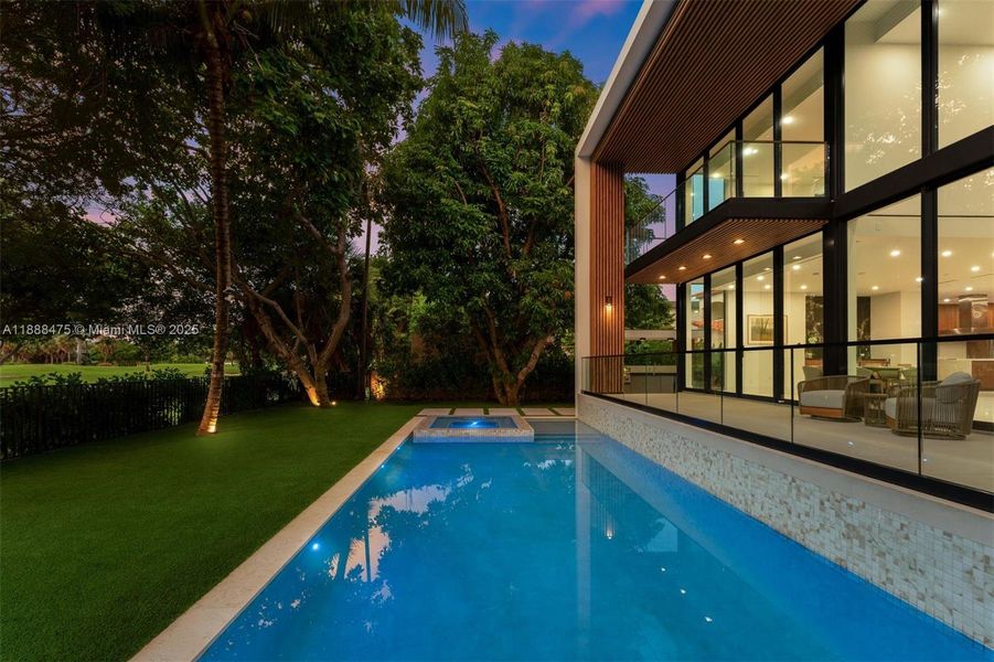 Exterior details and patio area of a home in , Miami Beach (Image 33). Exterior details and patio area of a home in , Miami Beach (Image 33).
