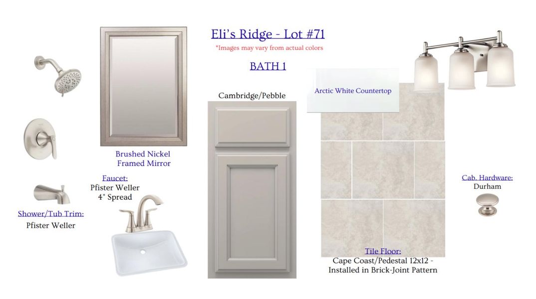 Sample of building materials used in homes in Eli's Ridge, Winterville (Image 7).