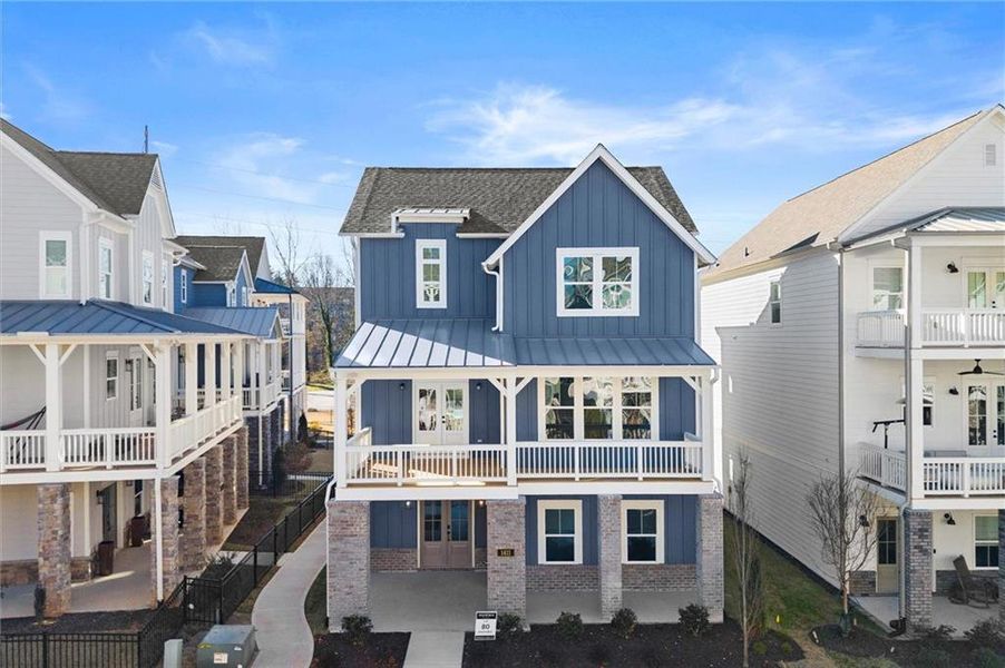 Front exterior of a new home in , Atlanta, GA, highlighting curb appeal (Image 21).