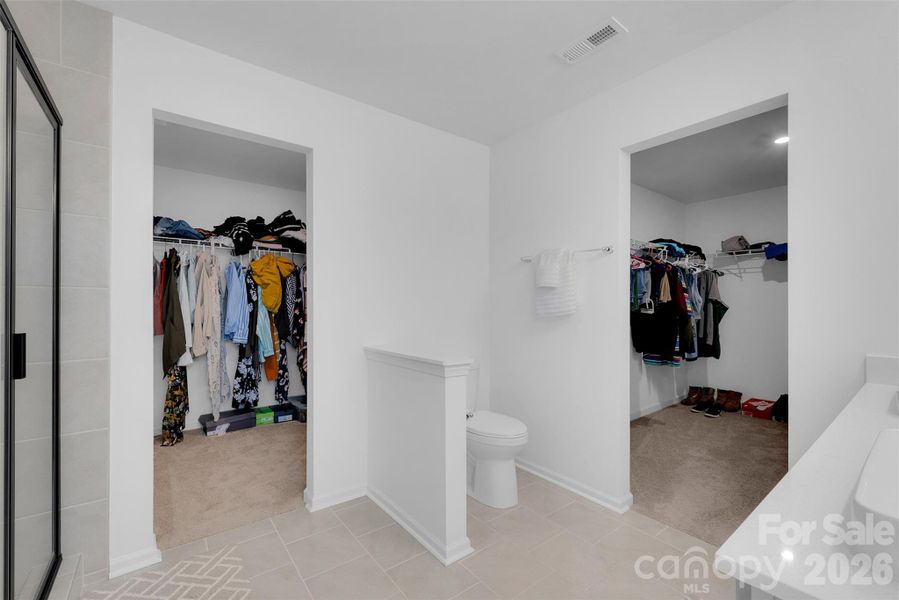 Primary Bath with Double Walk-in lLosets