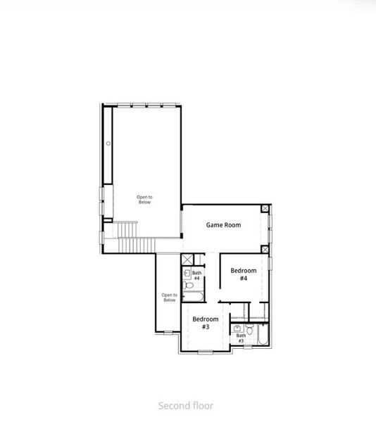 2D floor plan layout for the Fordham Plan by Highland Homes in Monterra: 50ft. lots, Rockwall, TX (Image 26).