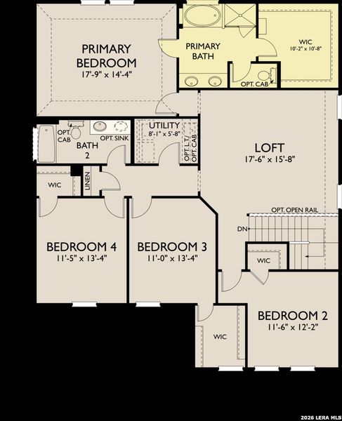 2D floor plan layout of this home in Hennersby Hollow, San Antonio, TX (Image 3).