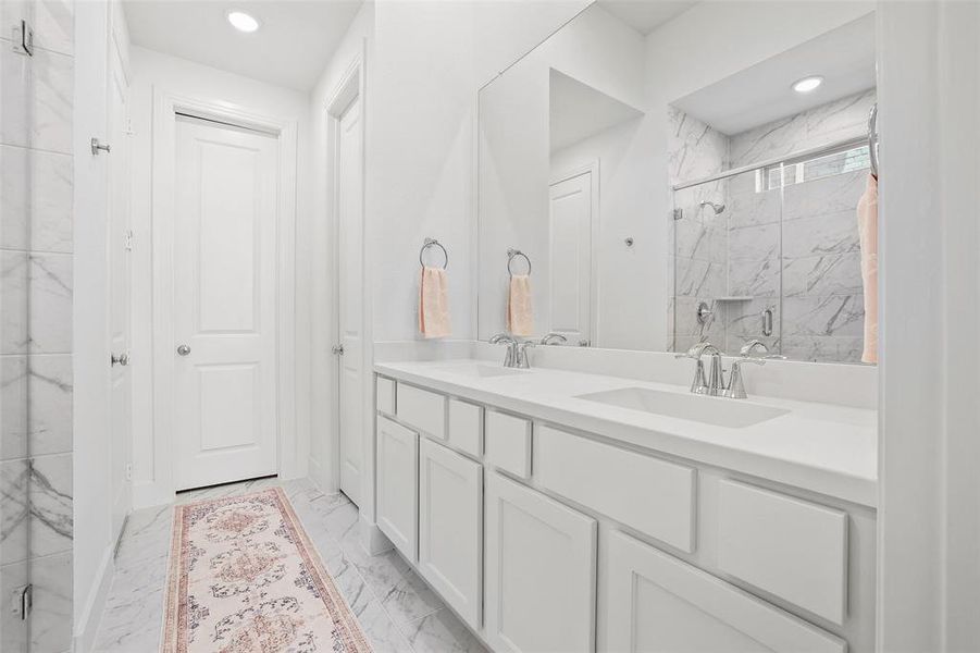 Flex Gen Suite bathroom with dual sinks and oversized shower Flex Gen Suite bathroom with dual sinks and oversized shower