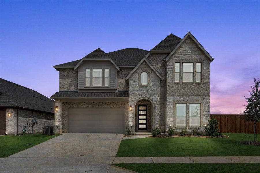 Front exterior of a new home in Creekview Meadows, Pilot Point, TX, highlighting curb appeal (Image 2). Front exterior of a new home in Creekview Meadows, Pilot Point, TX, highlighting curb appeal (Image 2).