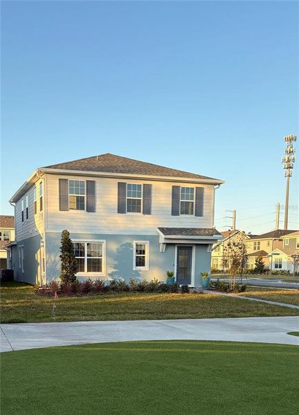 Front Elevation on Oversized Corner Lot