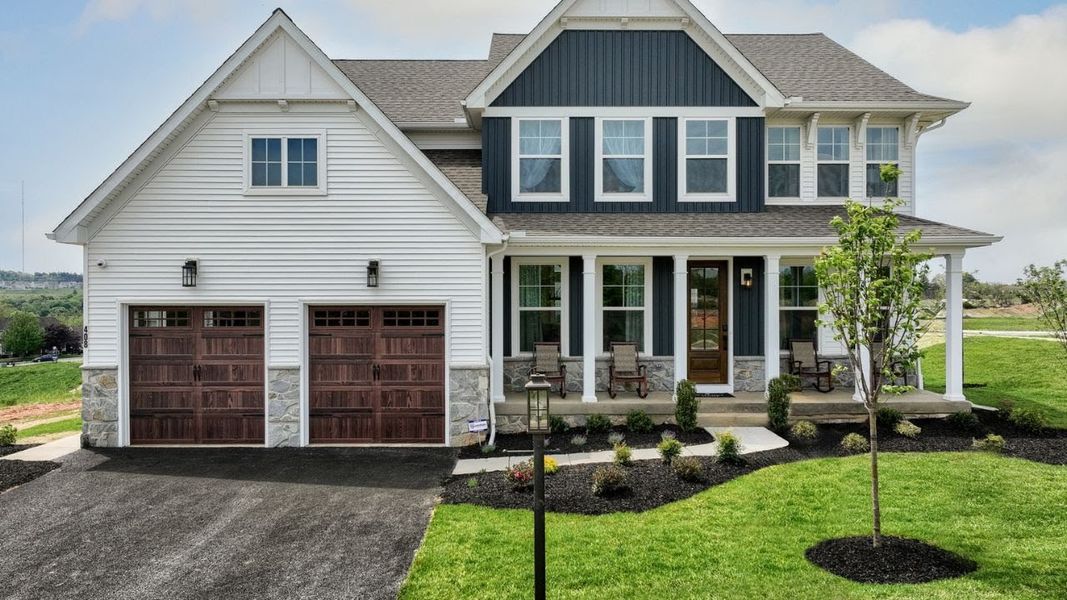 Representative exterior photo of a completed home built from the Magnolia by Keystone Custom Homes in Lakestone Cove, Belmont, NC (Image 18).