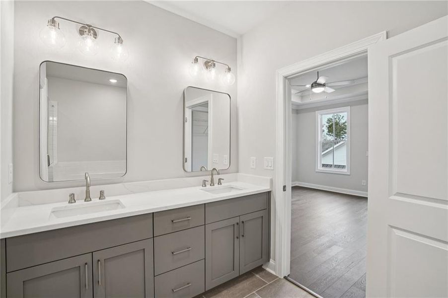 Furnished interior view inside a new home in Ward's Crossing Townhomes, Johns Creek (Image 6).
