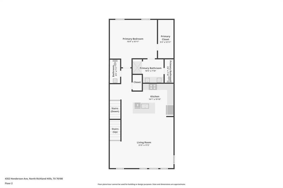 View of  2nd floor with measurements