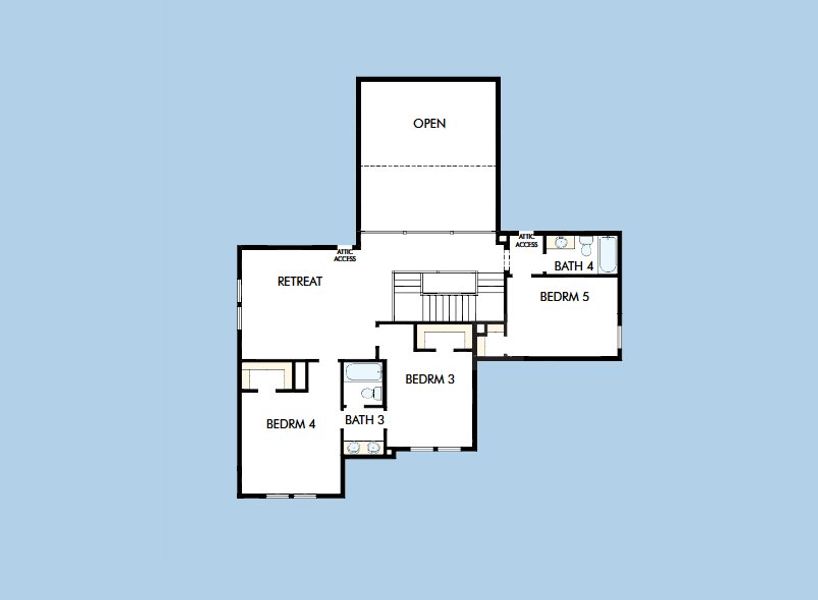 2D floor plan layout for the The Rockwall by David Weekley Homes in Prairieland Village 60' Homesites, Cypress, TX (Image 4).