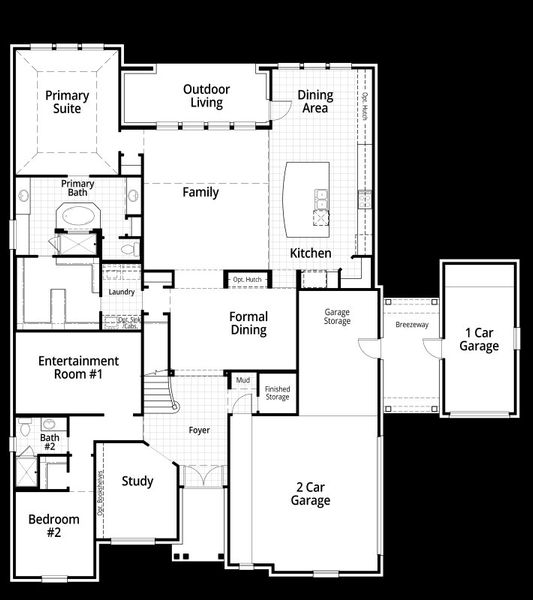 2D floor plan layout for the 222G by Highland Homes in Quail Hollow, Rockwall, TX (Image 7). 2D floor plan layout for the 222G by Highland Homes in Quail Hollow, Rockwall, TX (Image 7).