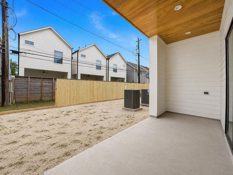 Exterior details and patio area of a home in , Houston (Image 2). Exterior details and patio area of a home in , Houston (Image 2).