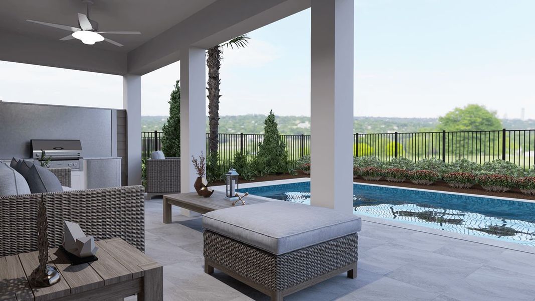 Artist Rendering - Lanai with Summer Kitchen Option Artist Rendering - Lanai with Summer Kitchen Option