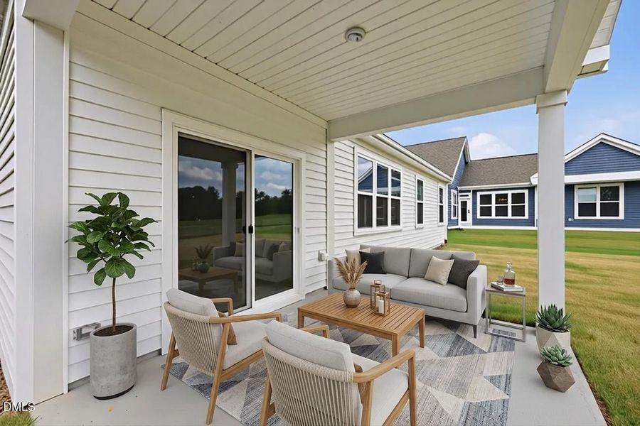 Exterior details and patio area of a home in The Cottages at 78 North, Sanford (Image 25).