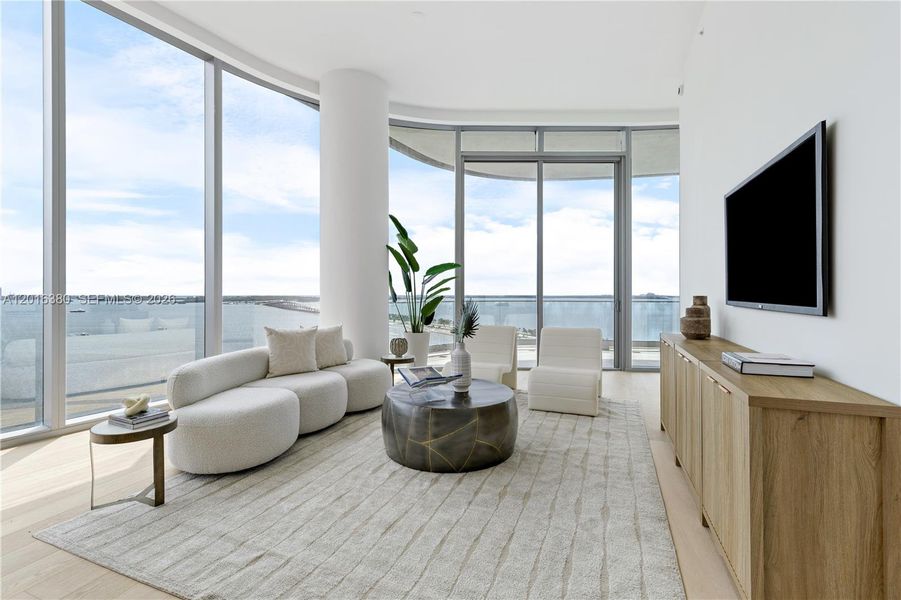 Furnished interior view inside a new home in , Miami (Image 16).