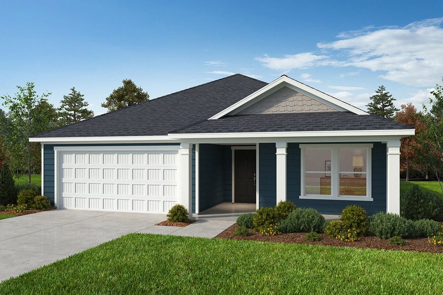 Representative exterior photo of a completed home built from the Plan 1844 by KB Home in Utley Farms, New Hill, NC (Image 8).