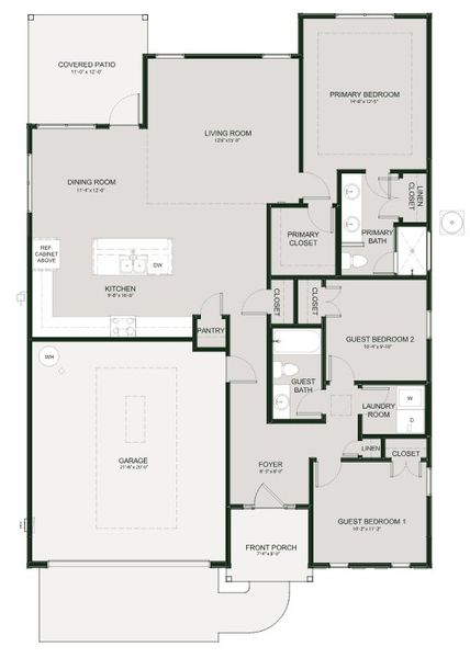 2D floor plan layout for the The Camden by Greentech Homes LLC in Nature's Cove, Ooltewah, TN (Image 3).