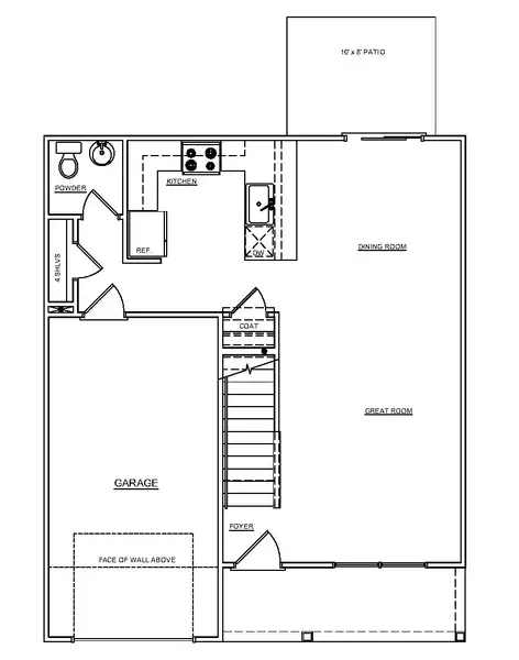 2D floor plan layout for the Poplar A by McGuinn Homes in Rivers Crossing, Aiken, SC (Image 3).