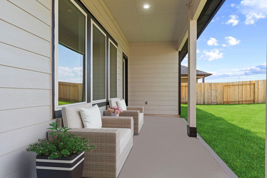Exterior details and patio area of a home in Tamarron, Fulshear (Image 3).