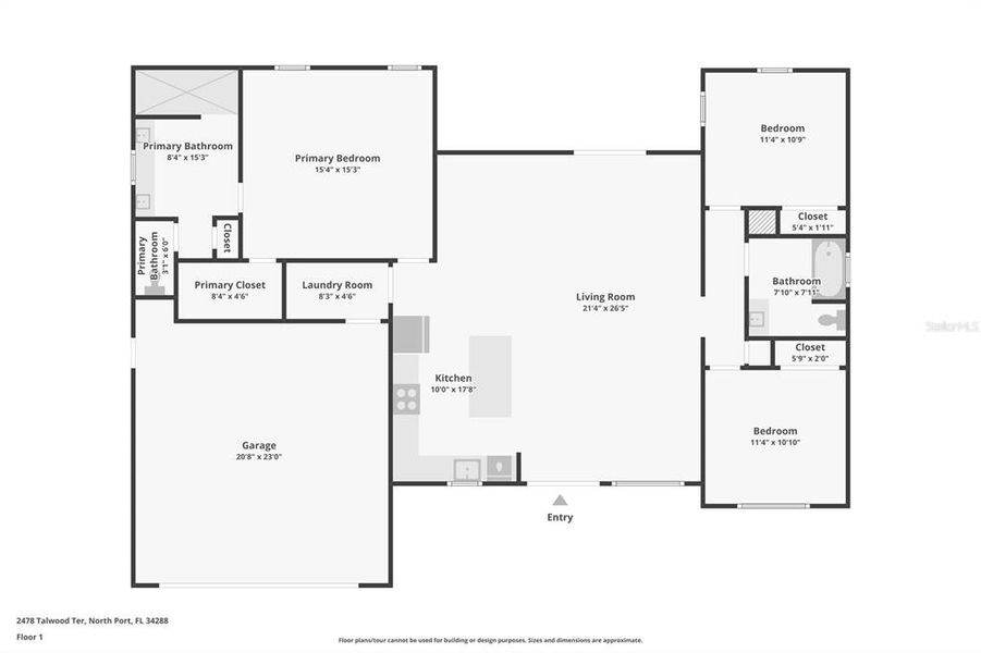 2D floor plan layout of this home in , North Port, FL (Image 3).