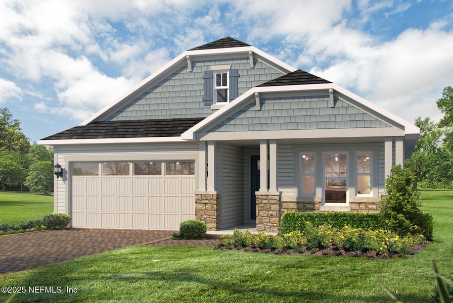 Front exterior of a new home in , St. Augustine, FL, highlighting curb appeal (Image 1). Front exterior of a new home in , St. Augustine, FL, highlighting curb appeal (Image 1).